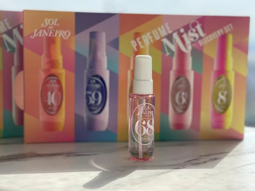 Brazilian Inspired Summer Scent Perfume Set 5 Piece Gift Set Tropical Beach Vacation Long Lasting Body Mist & Oil Mist