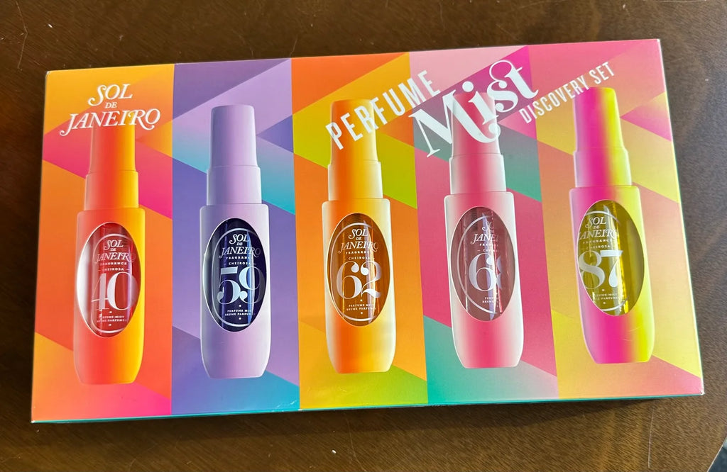 Brazilian Inspired Summer Scent Perfume Set 5 Piece Gift Set Tropical Beach Vacation Long Lasting Body Mist & Oil Mist