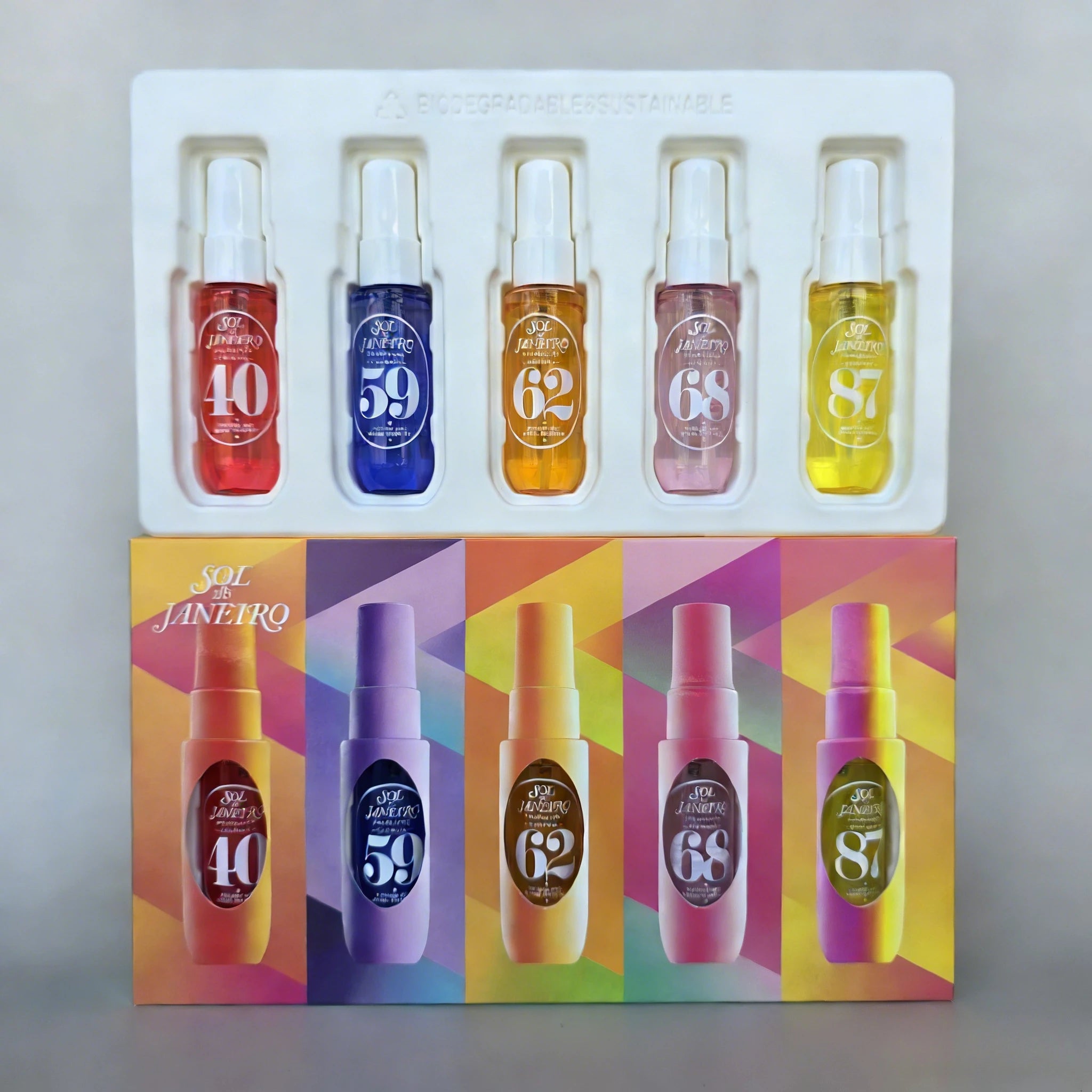 Brazilian Inspired Summer Scent Perfume Set 5 Piece Gift Set Tropical Beach Vacation Long Lasting Body Mist & Oil Mist