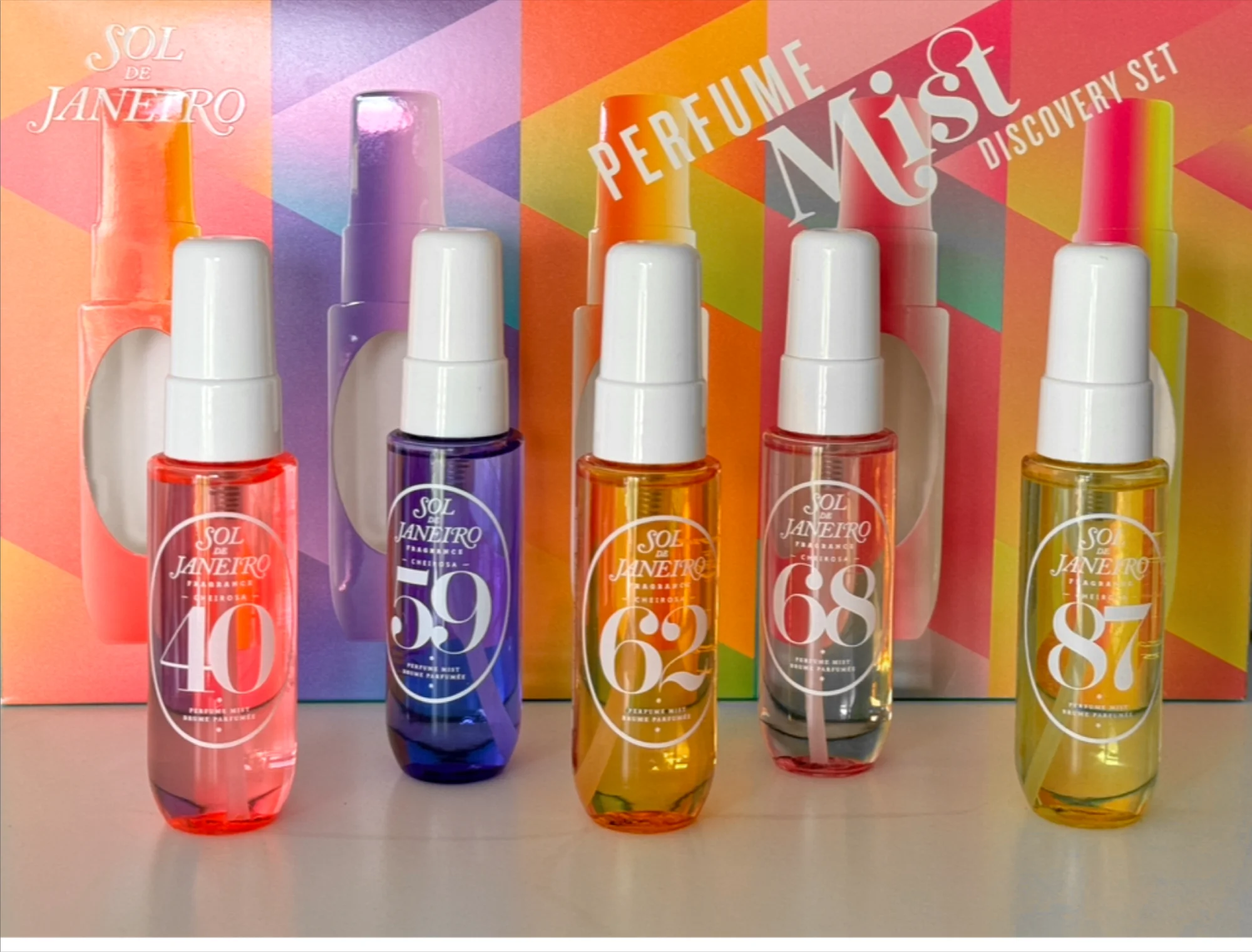 Brazilian Inspired Summer Scent Perfume Set 5 Piece Gift Set Tropical Beach Vacation Long Lasting Body Mist & Oil Mist